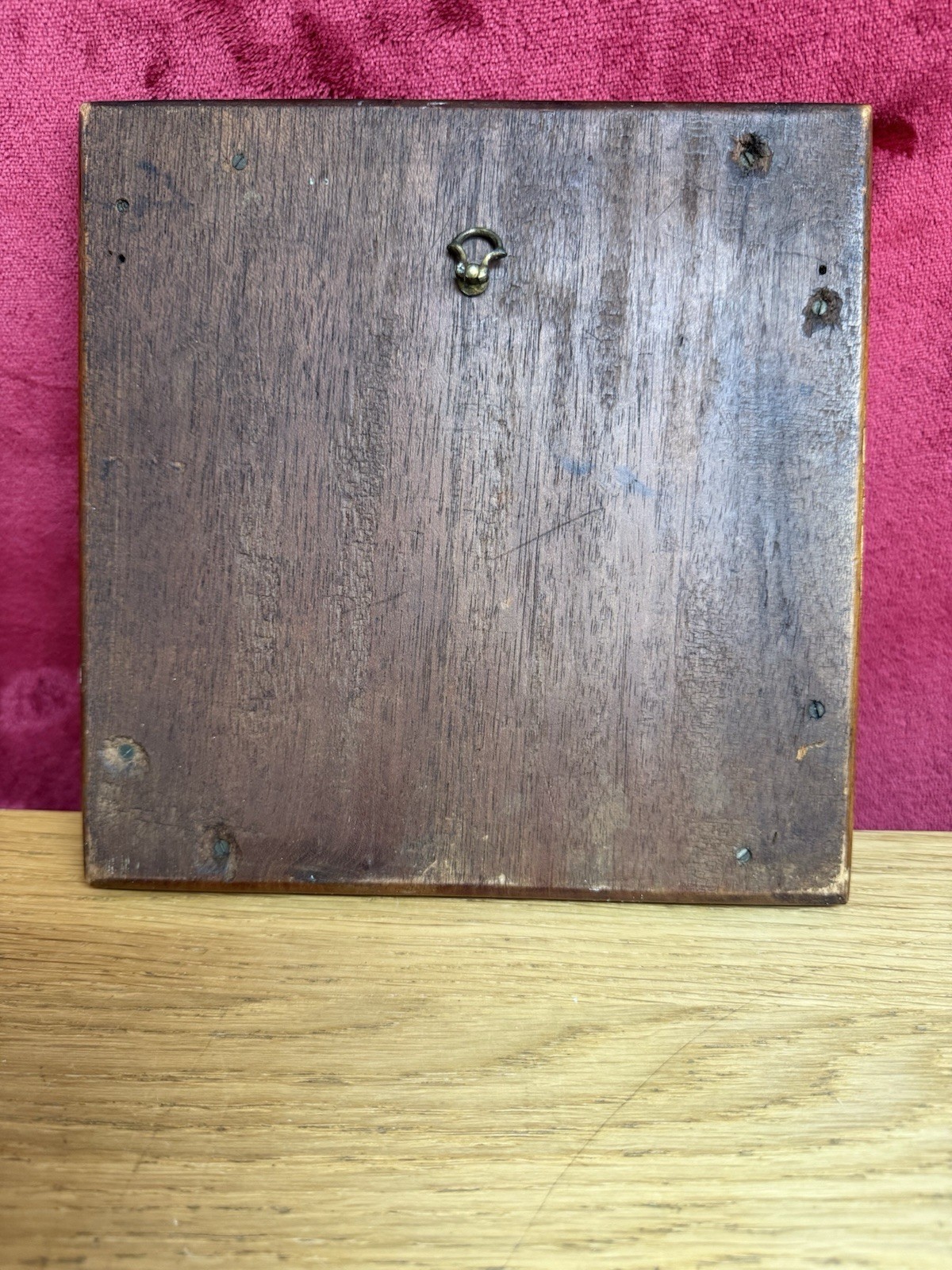 Robin teapot stand frame 8.2in square tile 6in sq Antique framed tile