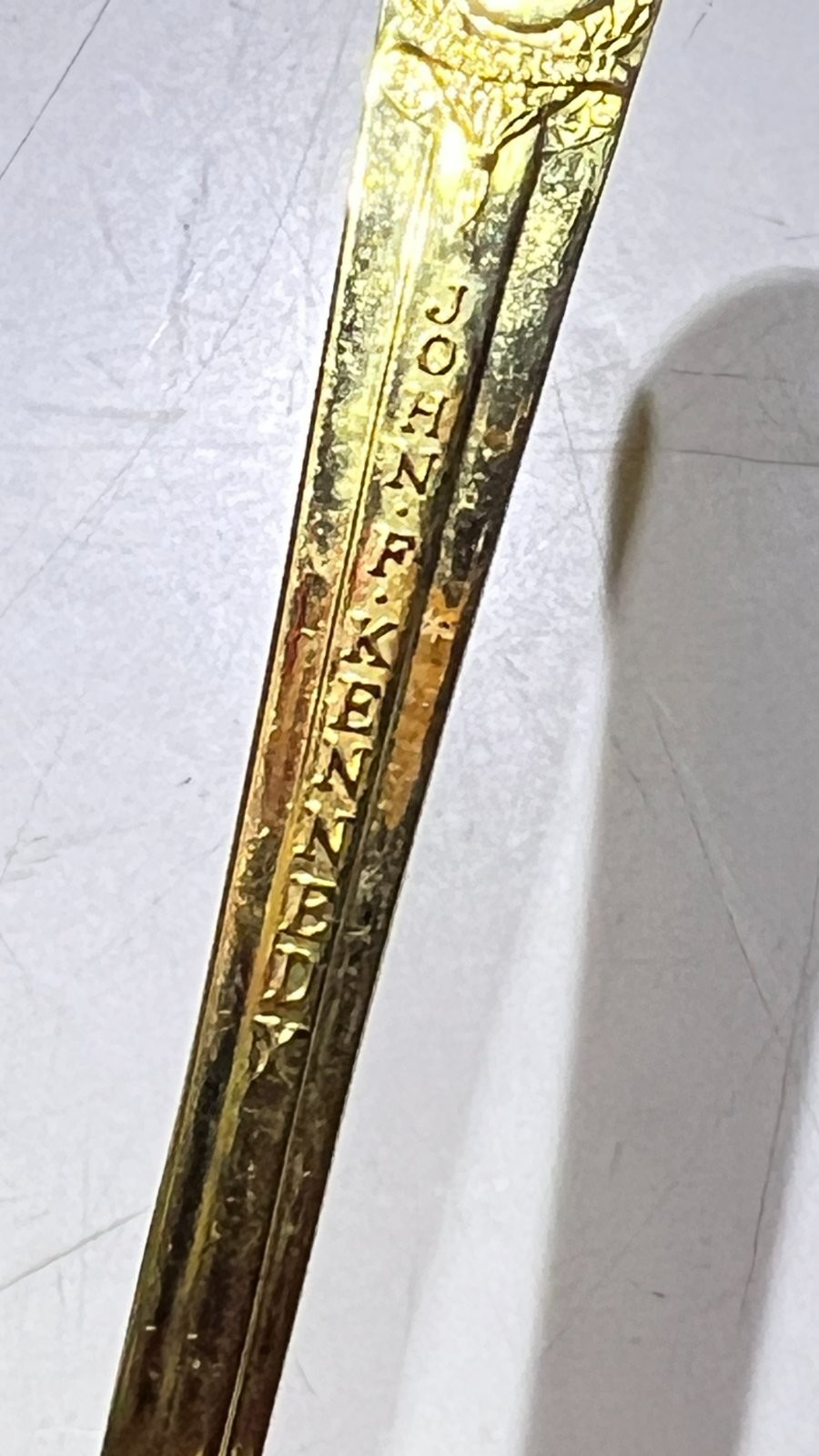 Lot of 2 W. Rogers 1961 -1963 John Kennedy Spoons Gold Tone JFK Friendship Vtg