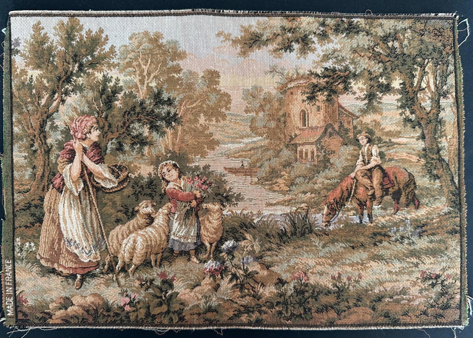 Vintage Fine French Tapestry Wall Hanging Goblin Home Decor Tapestry 36 x 26 cm