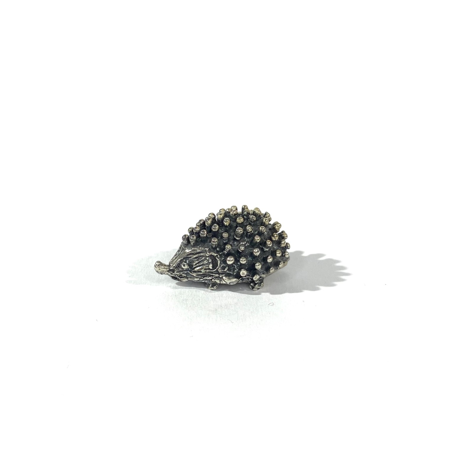 vintage heavy solid silver hedgehog miniature , hallmarked italian figurine