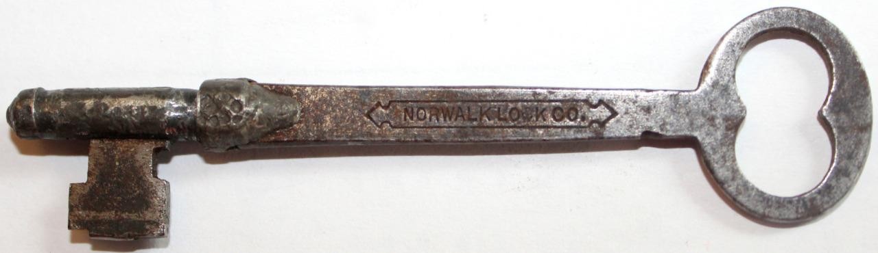 Antique Norwalk Lock Co. Skeleton Key – 2.375″ ~ Marked