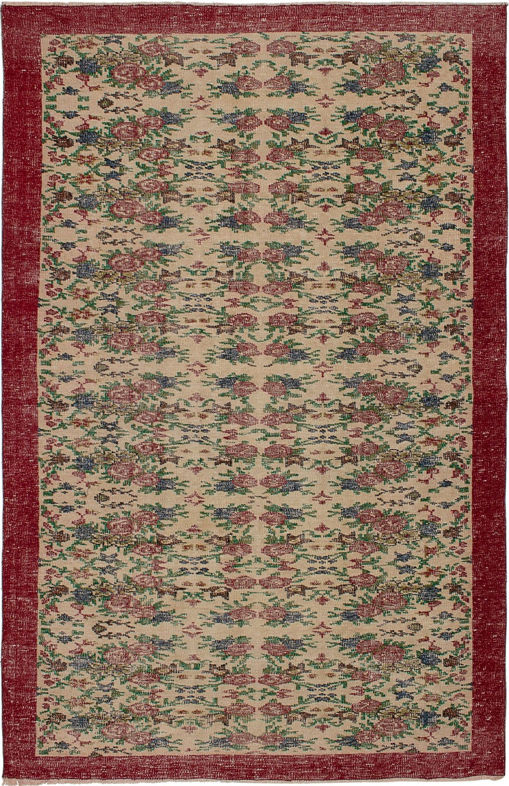 Vintage Traditional Hand-Knotted Area Rug 5’7″ x 8’8″ Oriental Wool Carpet