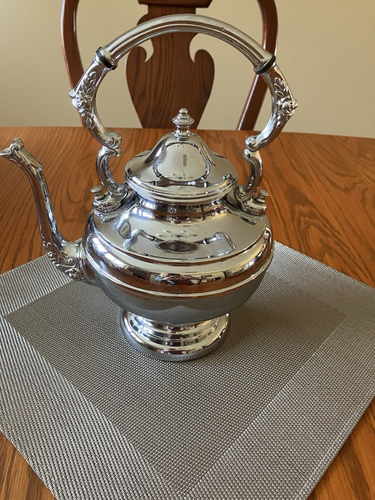 Chromium Hinged Lid Vintage Teapot Cromwell Silver MTG Art Nouveau 4-5 Cup USA