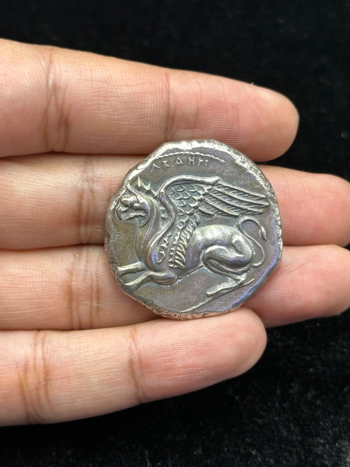 Ancient Greek Silver Plated Coin Of Tetradrachm / Double Siglos – Kallianaktos