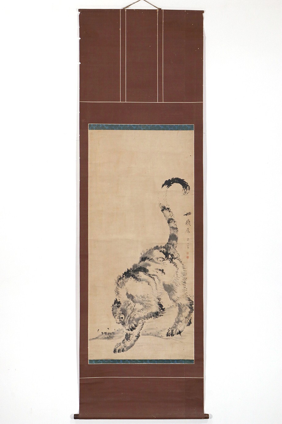 Antique Japanese Scroll “Hijikata Tourei / Tiger” Mid-Edo period