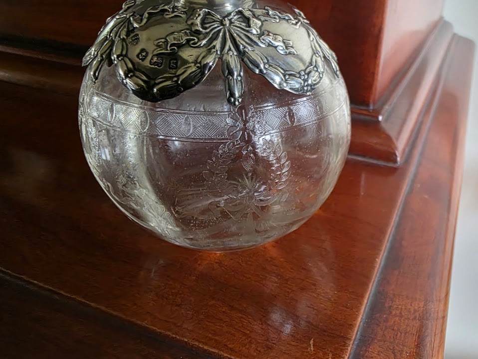 Remarkable Sterling Perfume Bottle Ribbons Bows & Swags J & W Deakin, Sheffield