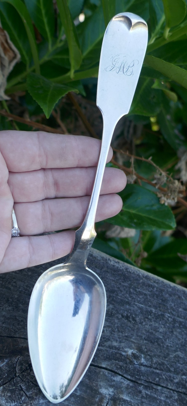 Ant 1825/1846 Robert & William Wilson American Coin Silver Table / Serving Spoon