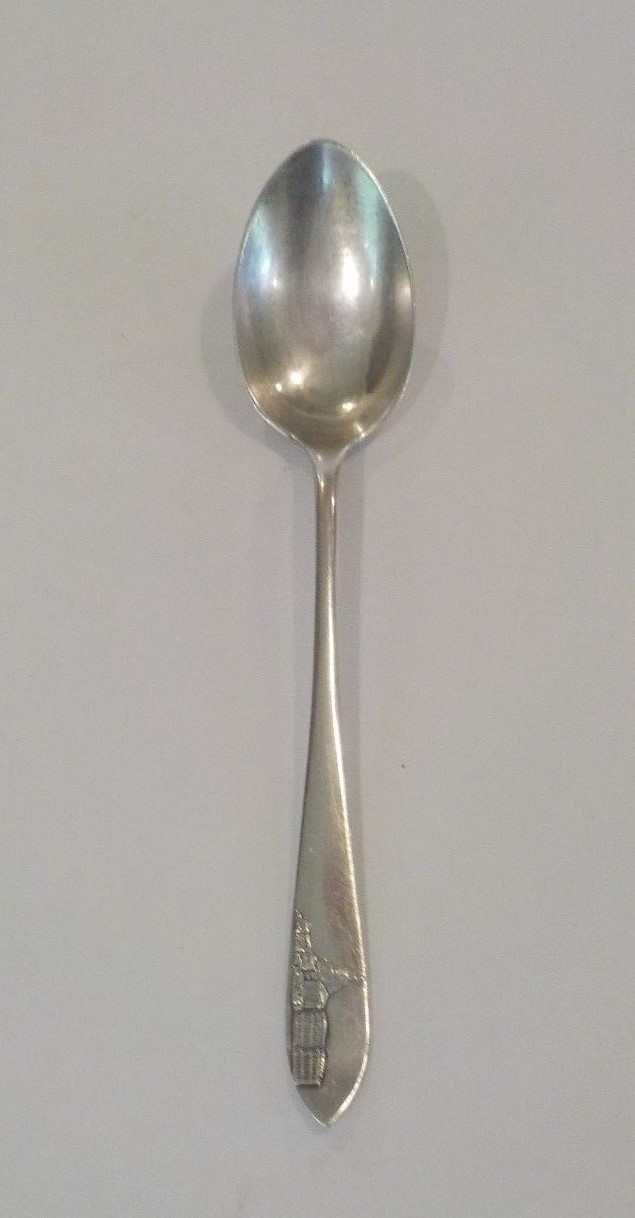Frank W. Smith Sterling Silver Demitasse Spoon, Embossed Capitol Bldgs
