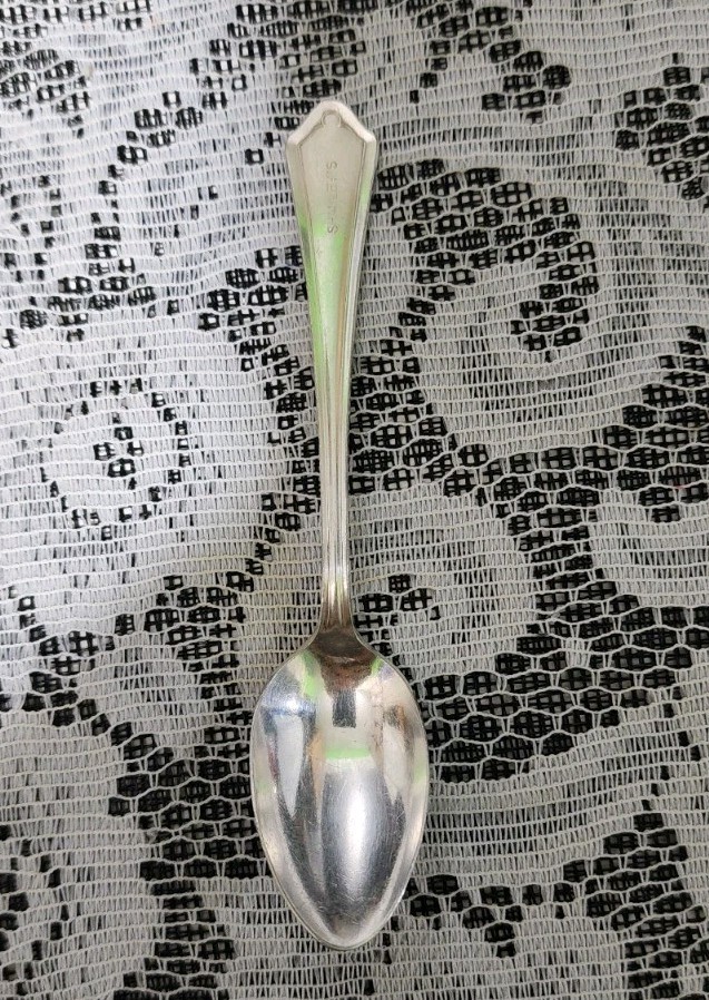 😎ANTIQUE c1917 VERNON SILVERPLATED STANLEY ‘S RESTAURANT DEMITASSE SPOON ☕️