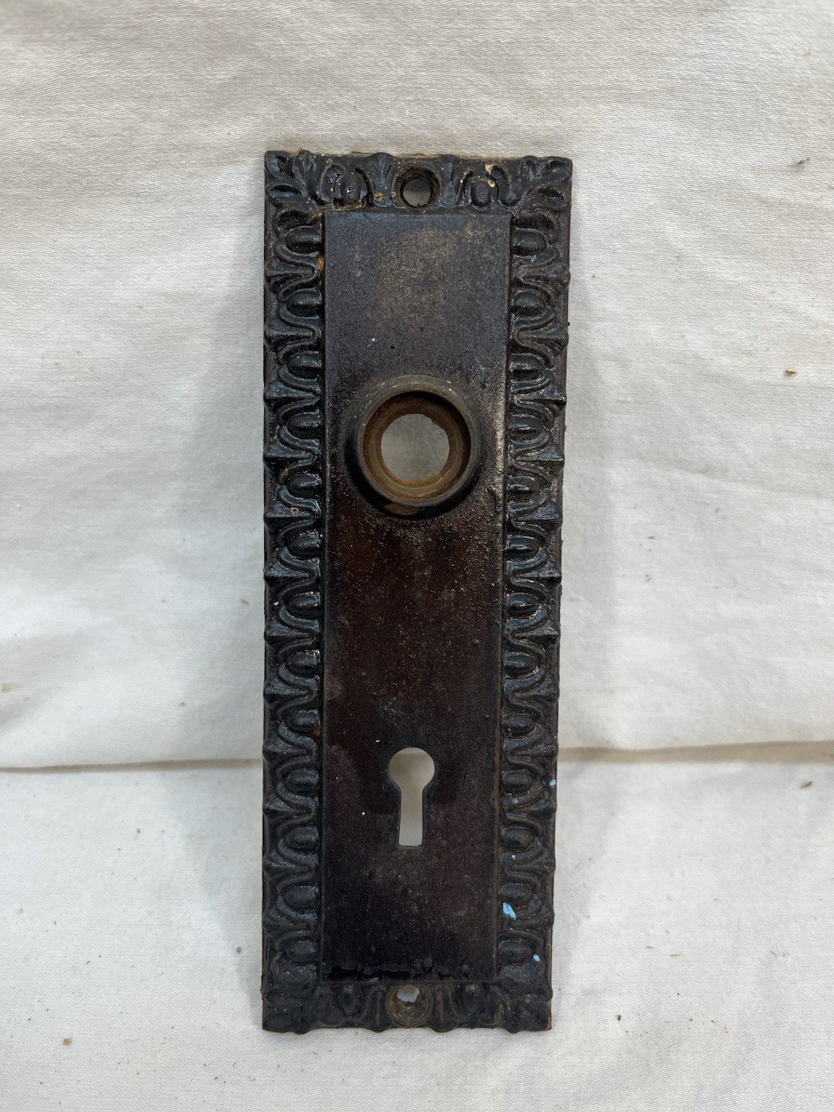 1800’s Antique DOOR Plate VICTORIAN Style Original Copper / Black Finish ORNATE