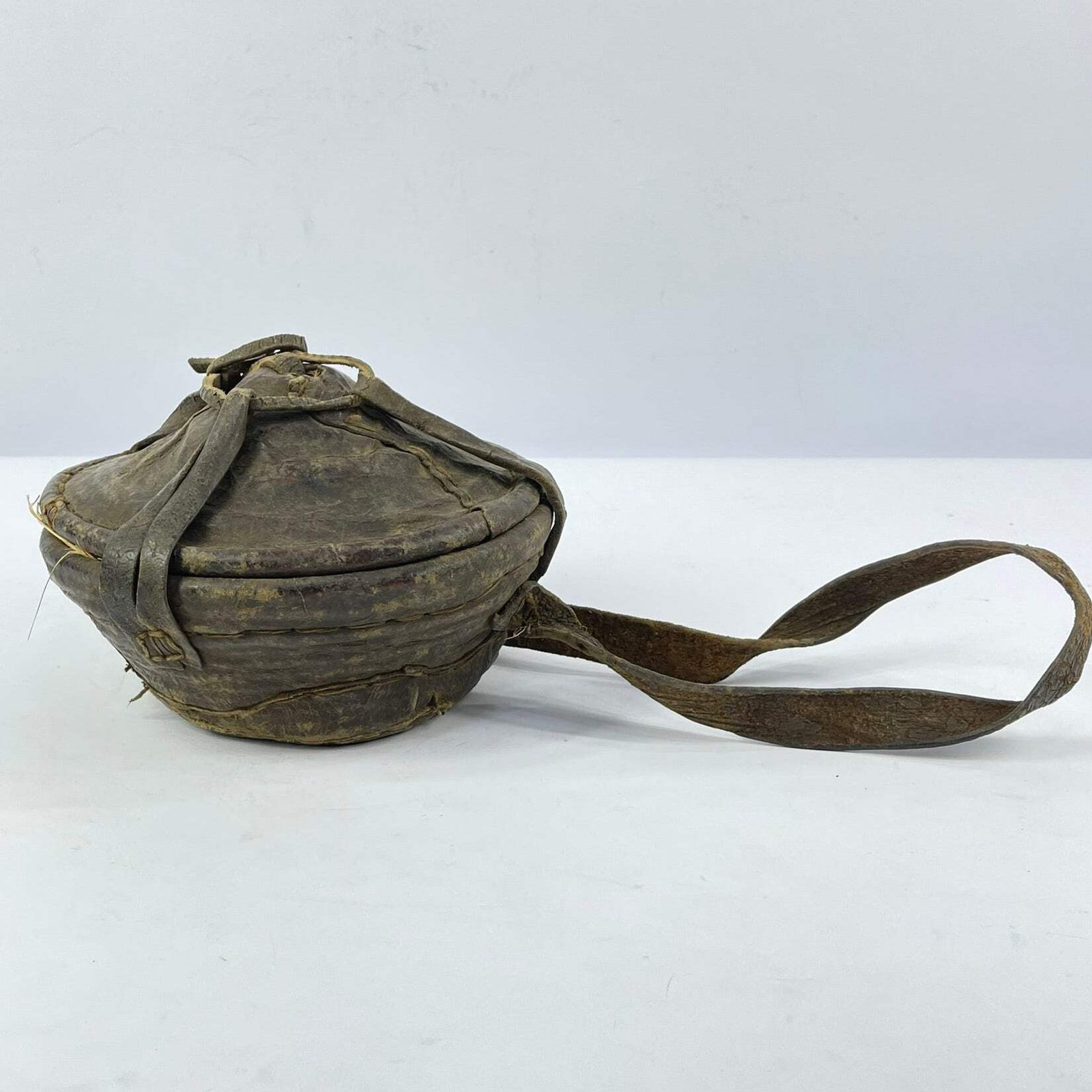 Lidded Leather Wrapped Lunch Box Ethiopia