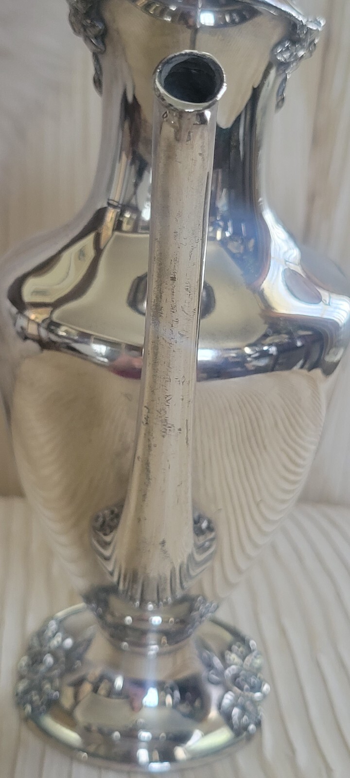 Vintage Eureka Silver Co Quadruple Plate 1004 Silver Plate Rose Coffee Pot