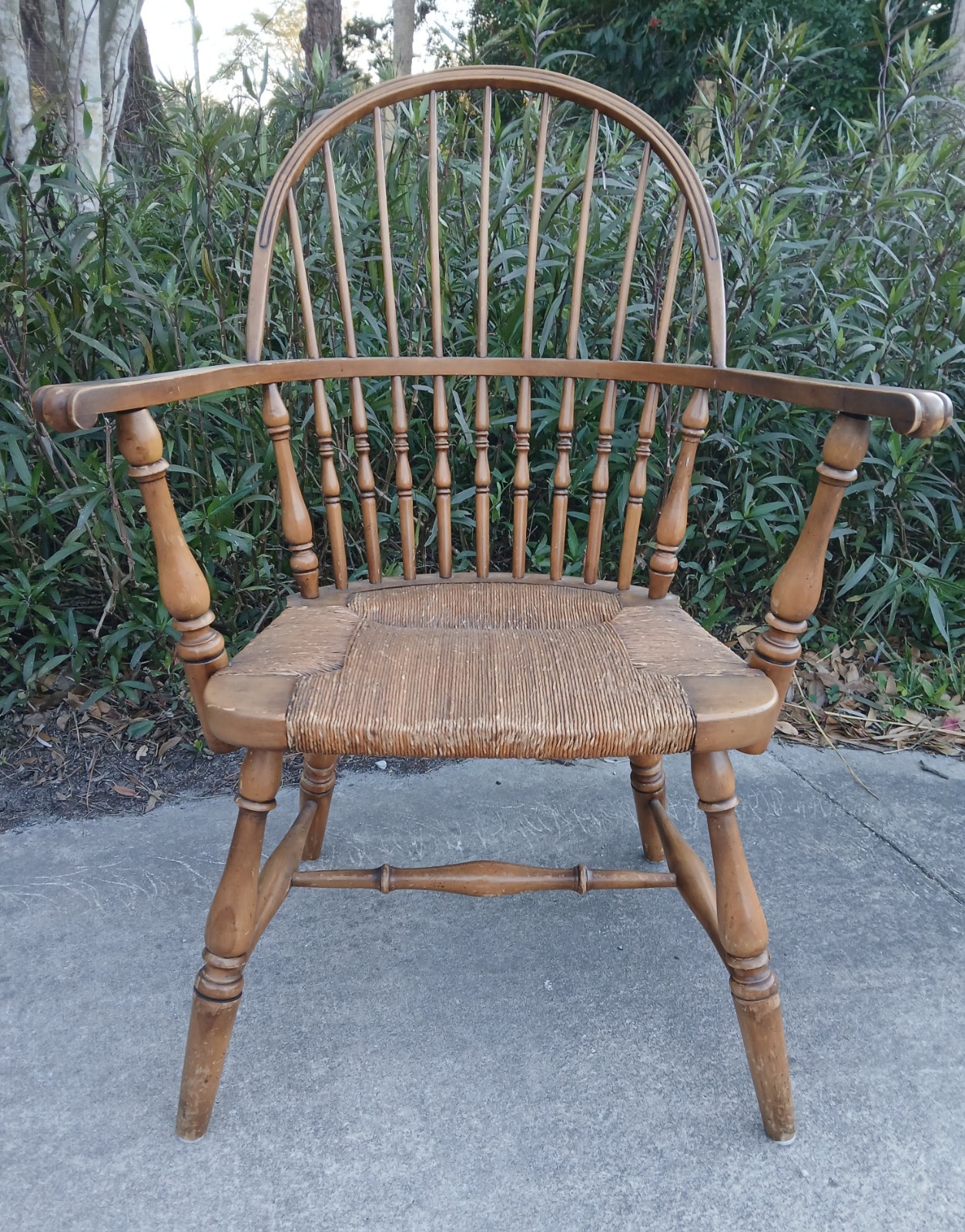 Vintage Barnard & Simonds Windsor Comb Back Dining Country CHAIR Rush Seat Wood