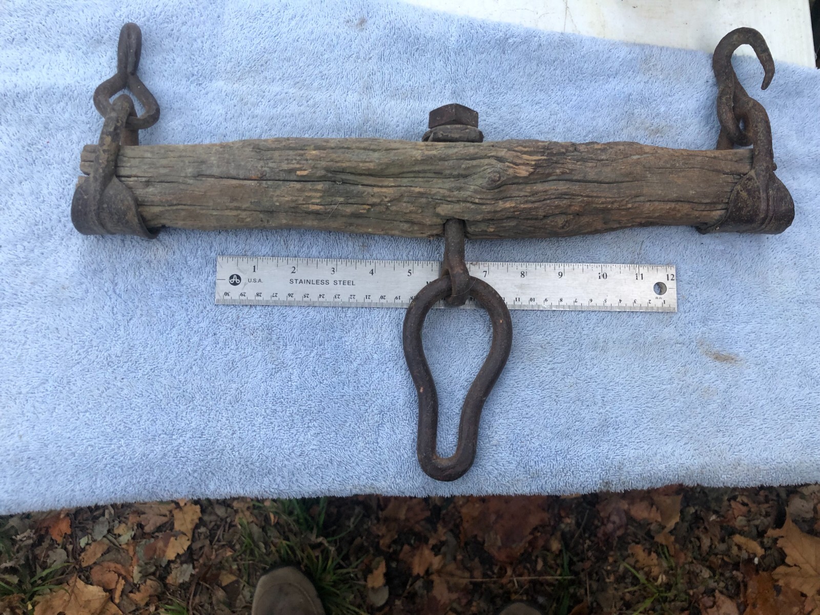 Old Vintage Antique Primitive Horse Ox Harness Hitch Single Tree Yoke 18 Inches