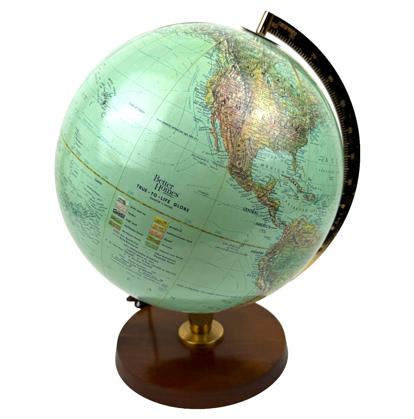 1960s Better Homes & Gardens TRUE-TO-LIFE 12″ Lighted World Globe Good Condition