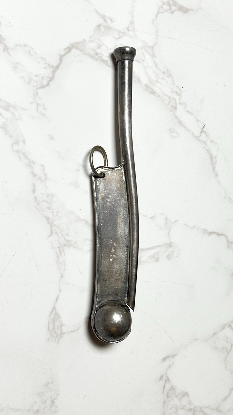 Vintage Sailors Bosun’s Call Boatswain’s Pipe Whistle Sterling Silver 5 1/2″ 25g