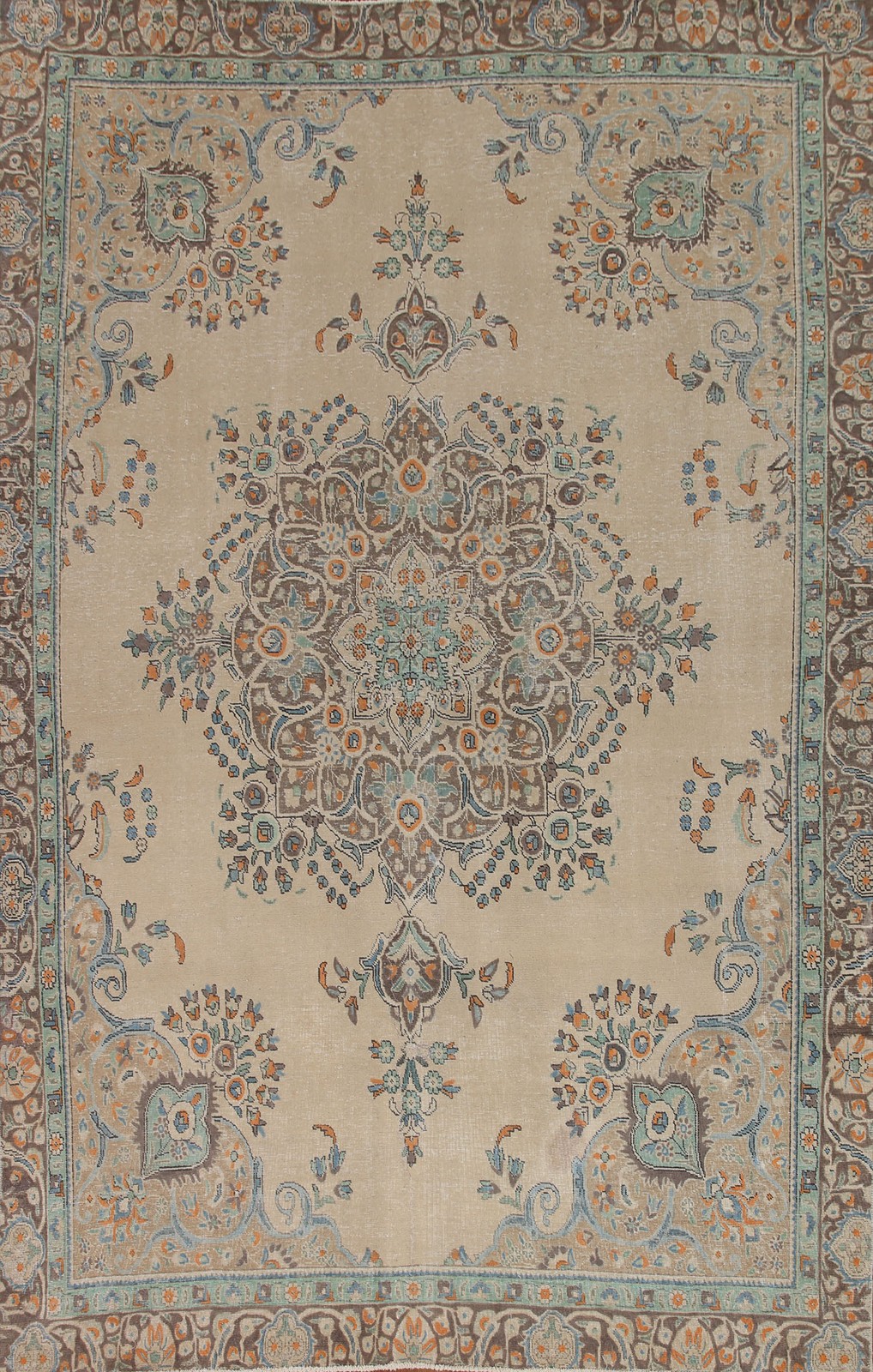 Handmade Dining Room Area Rug 9×12 Beige Wool Traditional Medallion Classic Rug