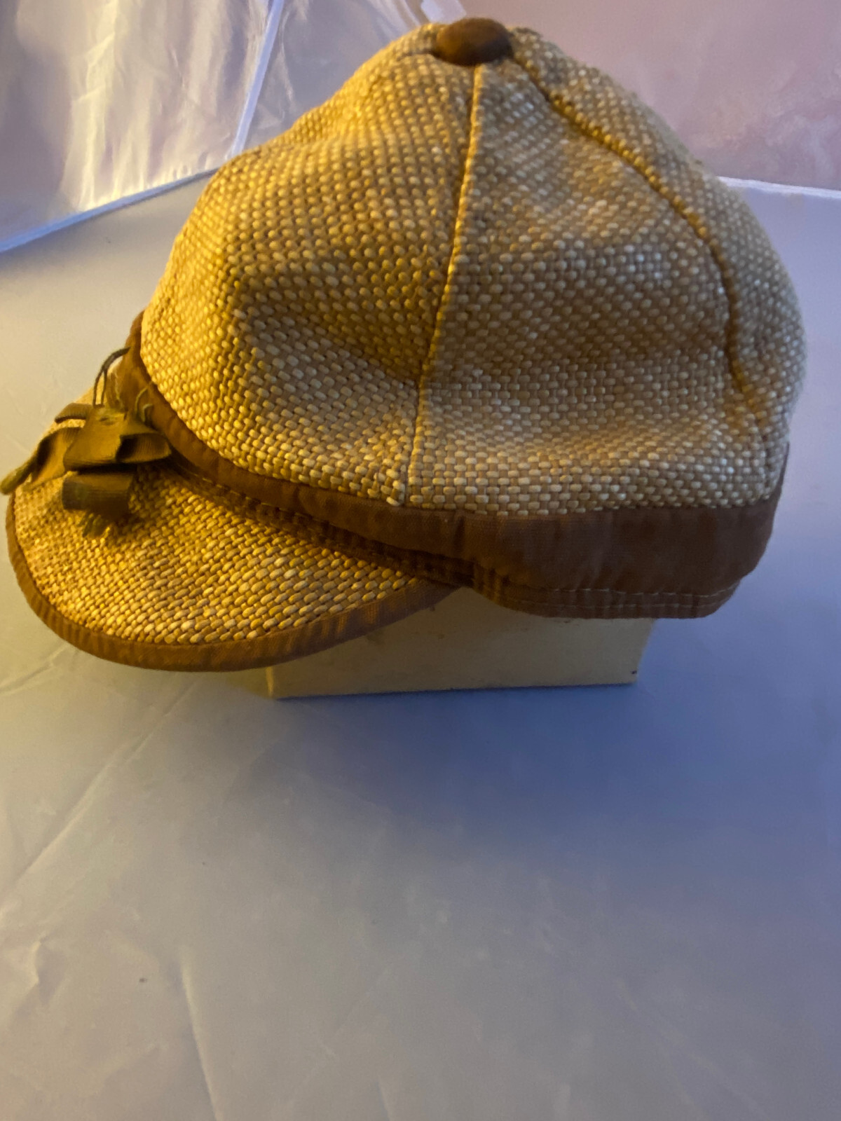 Vintage Late 30s To 40s Womens Straw Hat With Brim