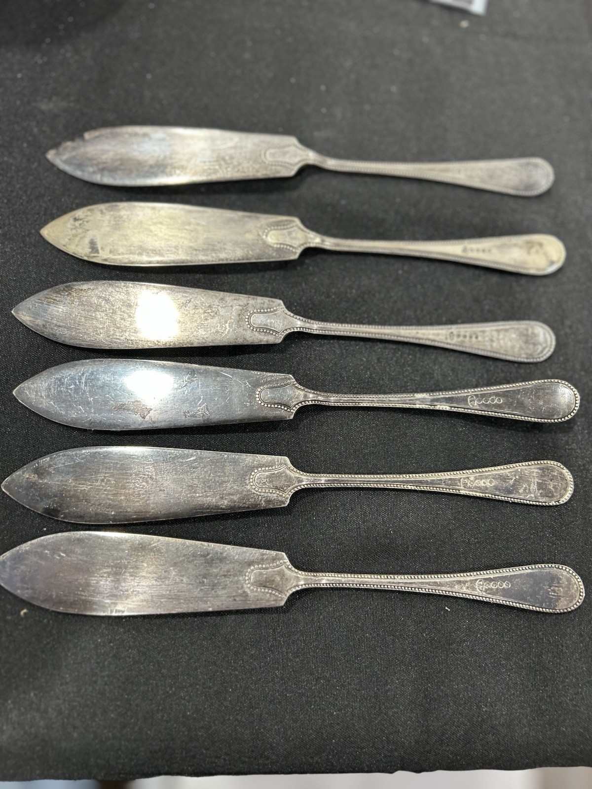 Six Antique Butter Knives Marked A1 EPNS Silverplate