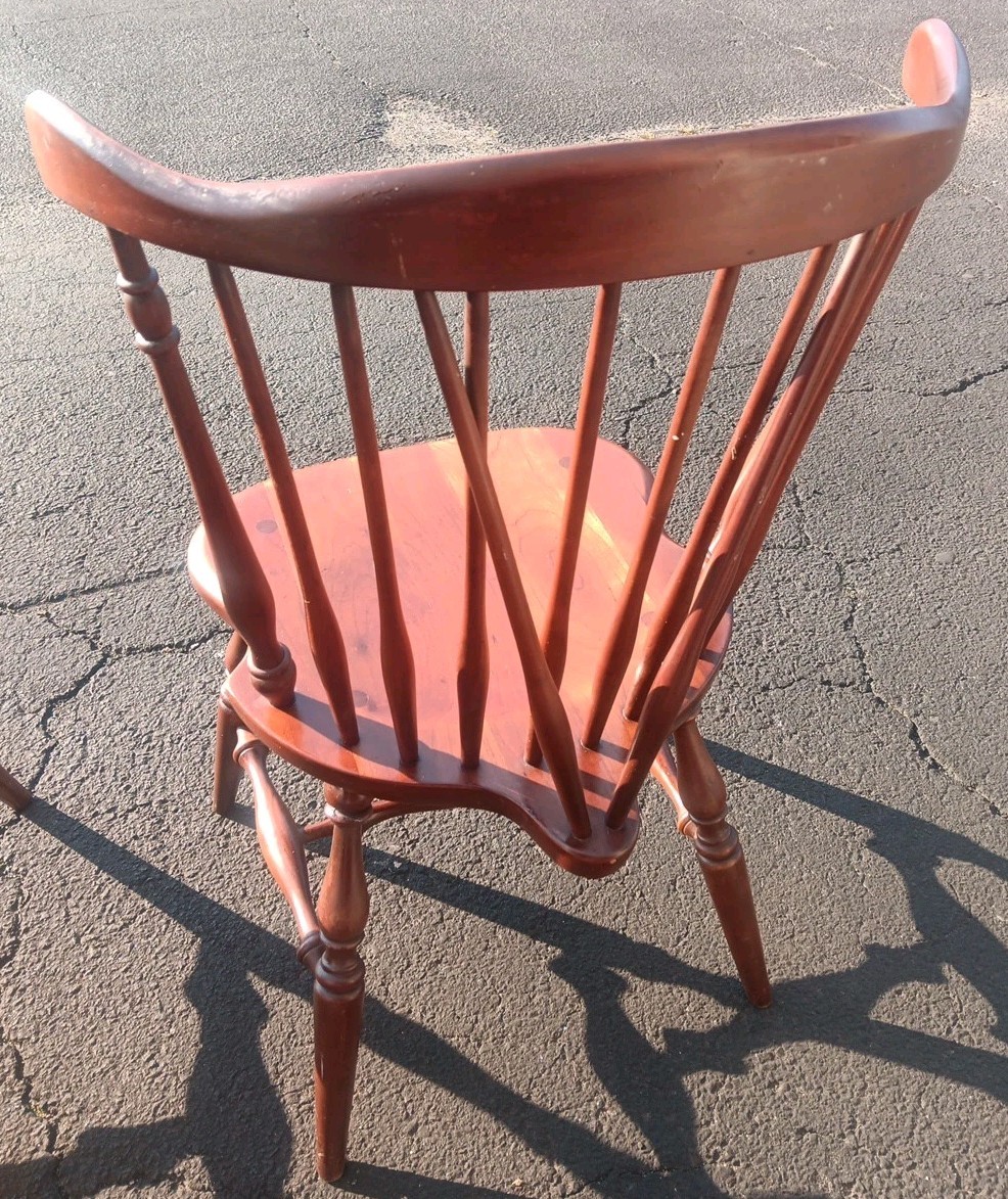 FIDDLE BACK WINDSOR CHAIRS CHERRY WOOD AMERICAN TENDON JOINT LEG CHOICE of FIVE