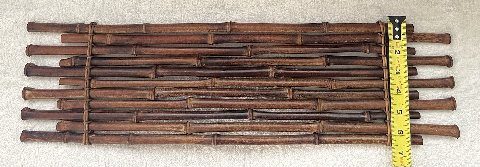 23″ Bamboo Tea Mat Table Runner Brown Wood Slat Japanese Chinese Style