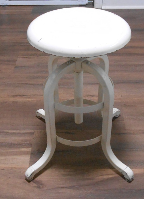 1920s-1930s Medical Adjustible Stool Believed Made by A.S. Aloe Co.