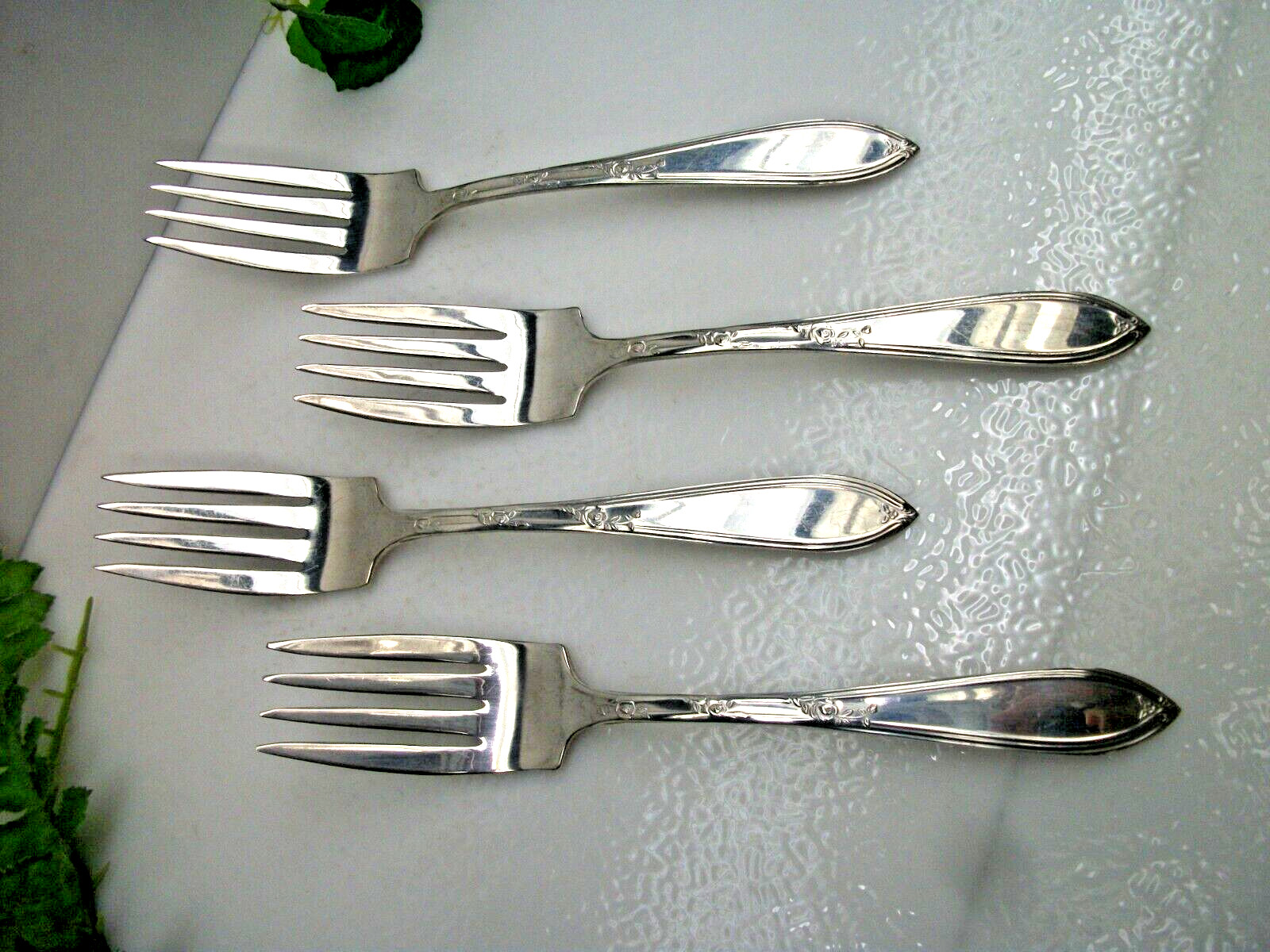 International Wm. Rogers Sectional ROSEMARY Silverplate Salad Forks 1919