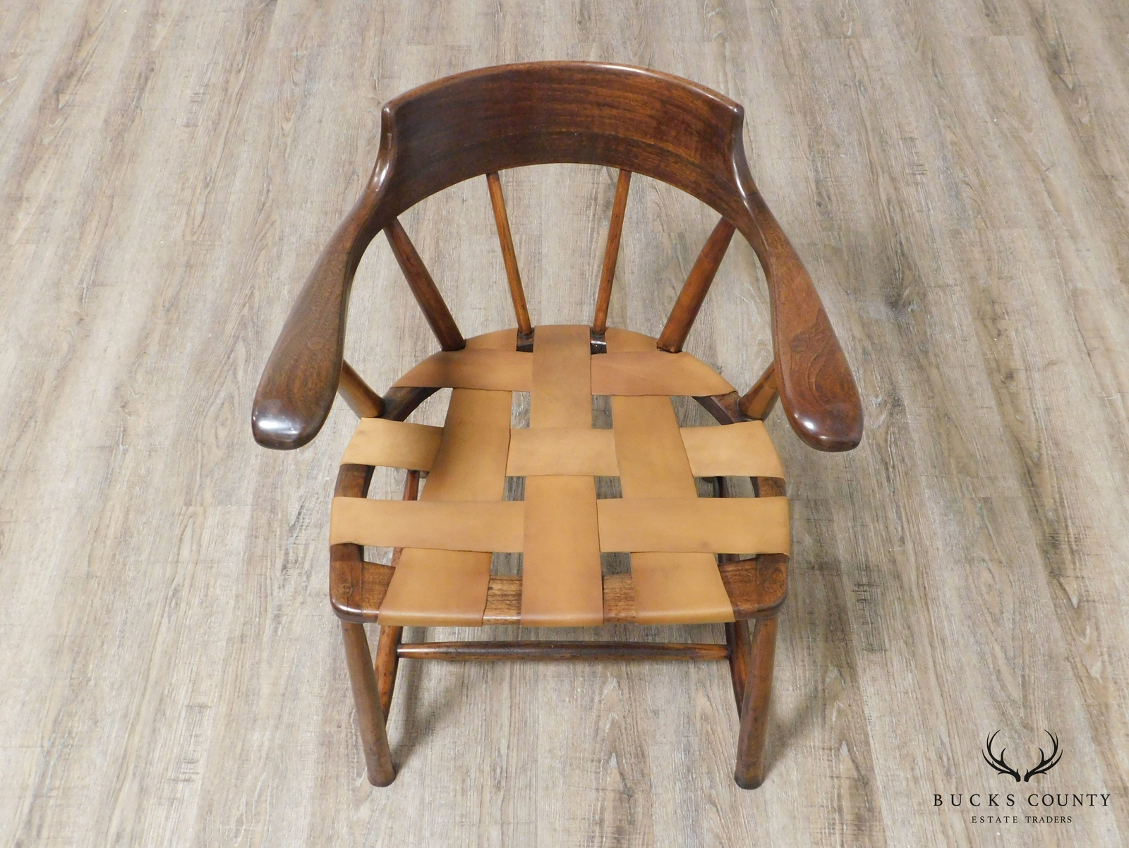 Wharton Esherick Sculpted Walnut Captain’s Chair