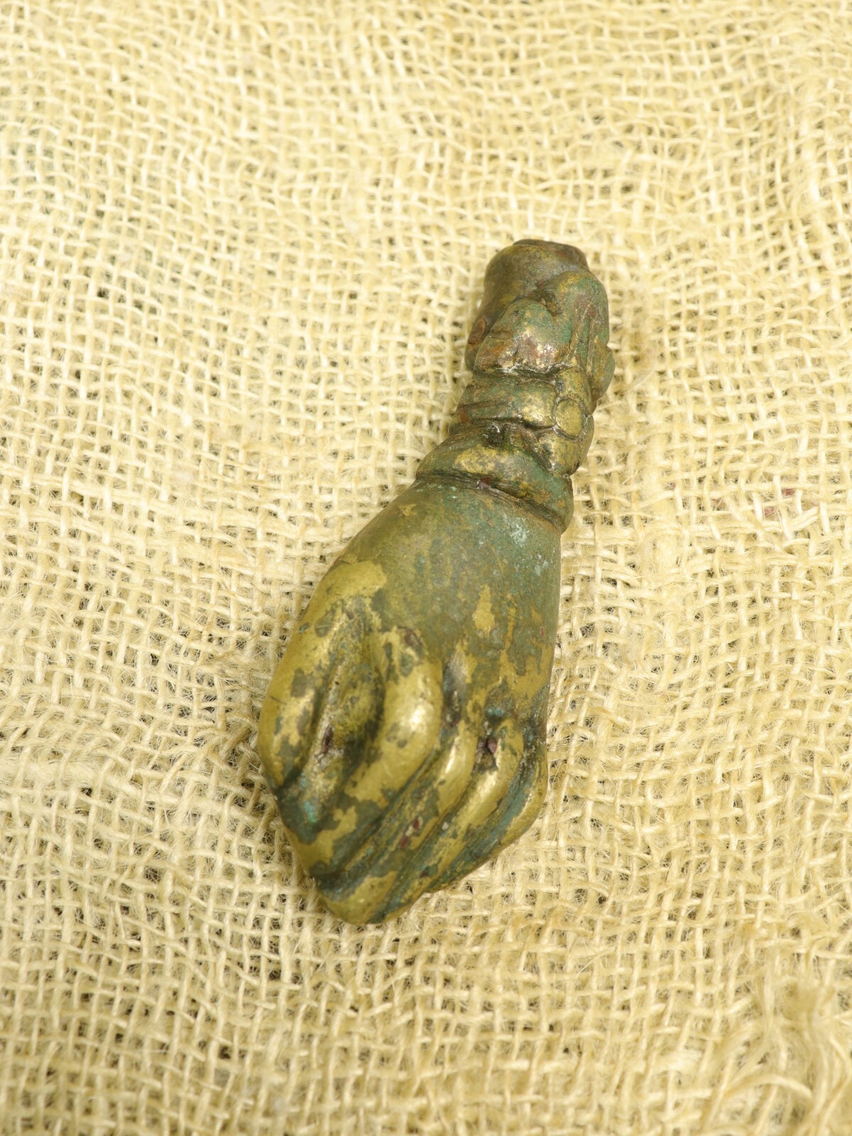 Brass Lady’s Hand Door Knocker Antique Victorian Era Ornate Heavy Hand of Fatima