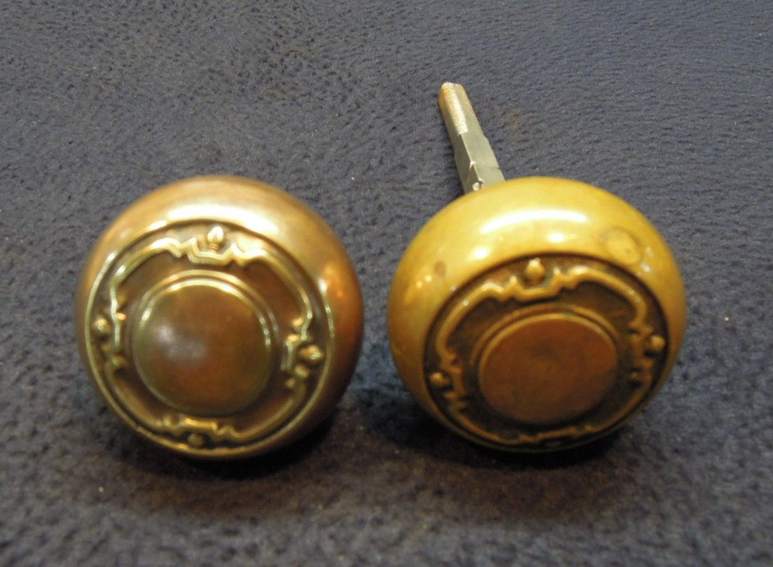 Antique Entry Mortise Lock Brass Knobs & Plates Cylinder Lock w/ 3 keys – Yale