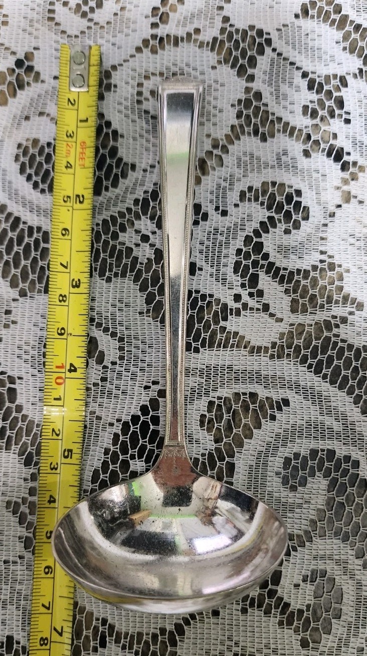 ✔VINTAGE 1923 ANNIVERSARY🥂 PATTERN SILVERPLATED GRAVY LADLE MONOGRAMMED K