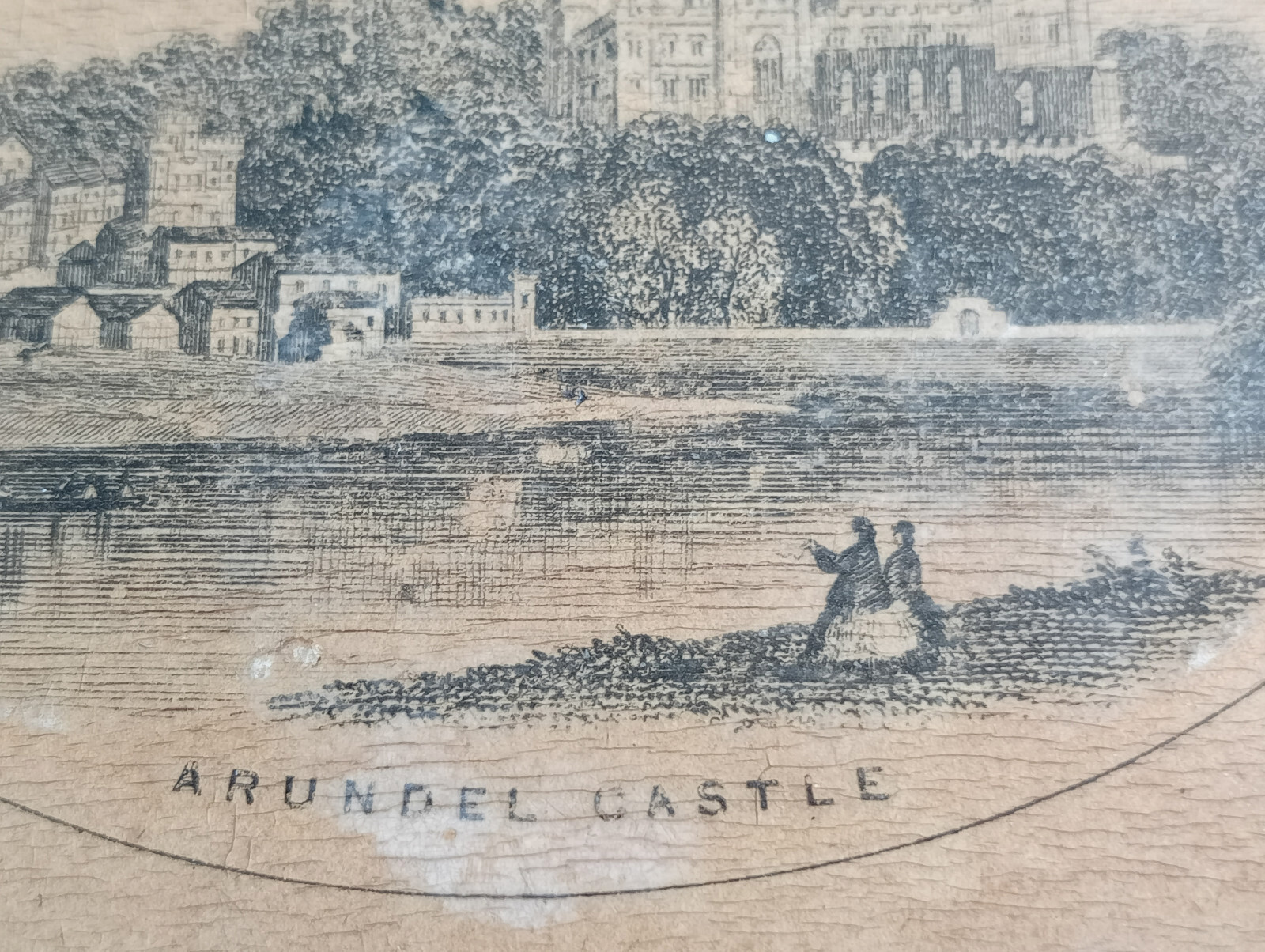 Antique Mauchline Ware Patterned Sewing Box Arundel Castle Acorn Orchid Rose