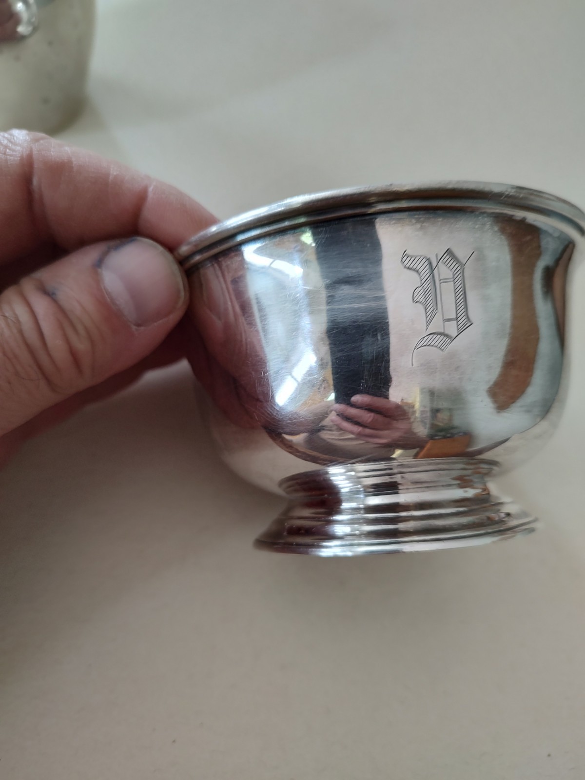 4pc Sterling Silver Lot 21oz 596g Poole Revere Creamer/Sugar/Tray Woolley Bowl
