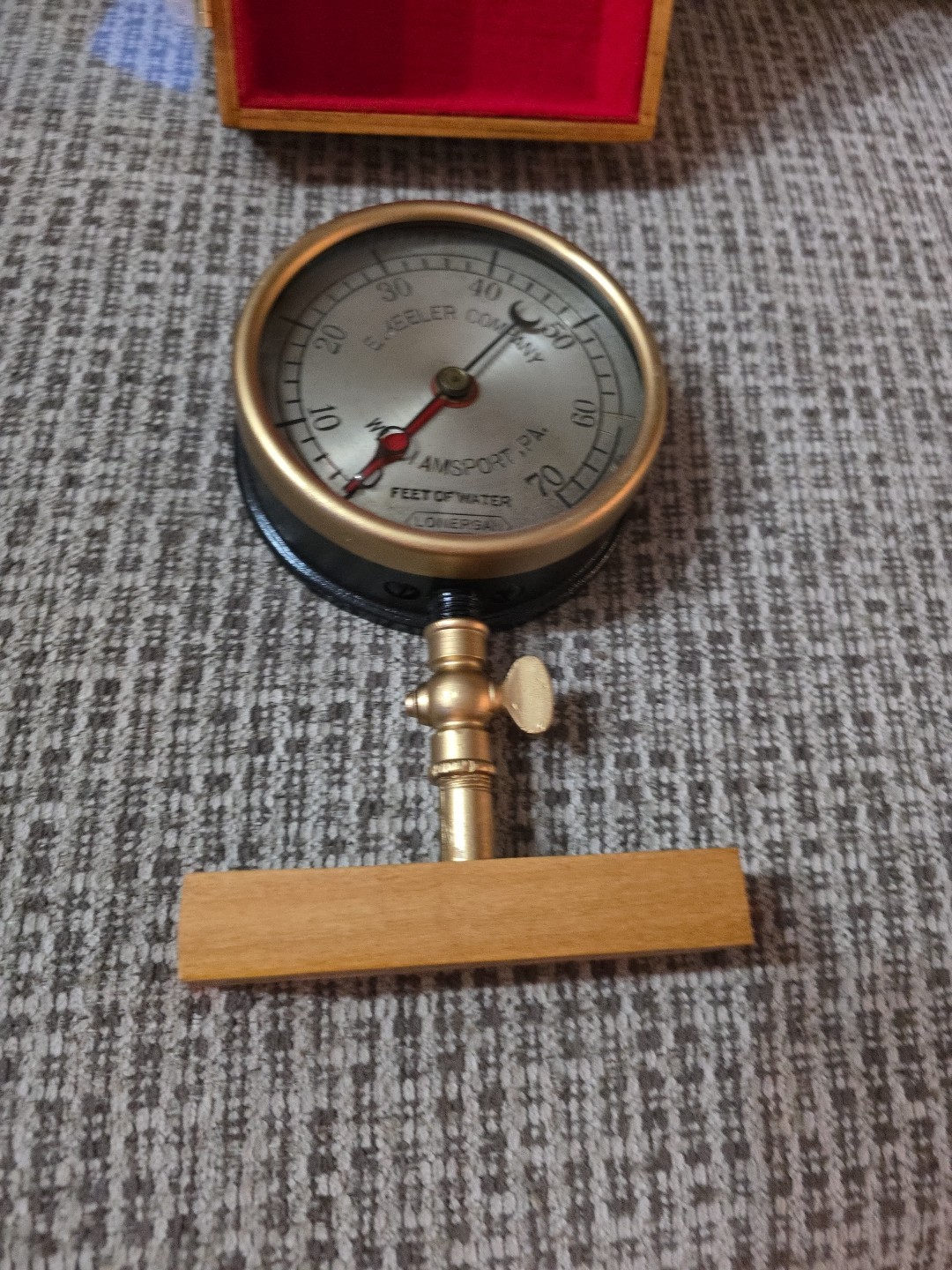 Antique Brass E Keeler Company Feet Of Water Steampunk Williamsport PA In Case