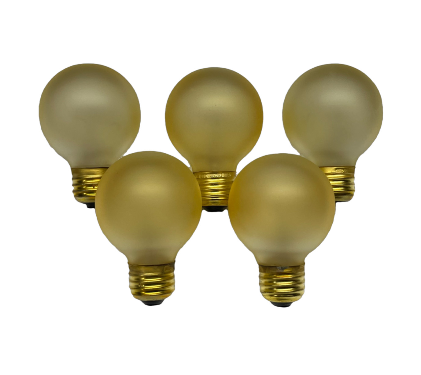 5 pcs 2.5″ Diameter 25w GOLD Painted Bulbs for Antique Spanish Revival Lighting