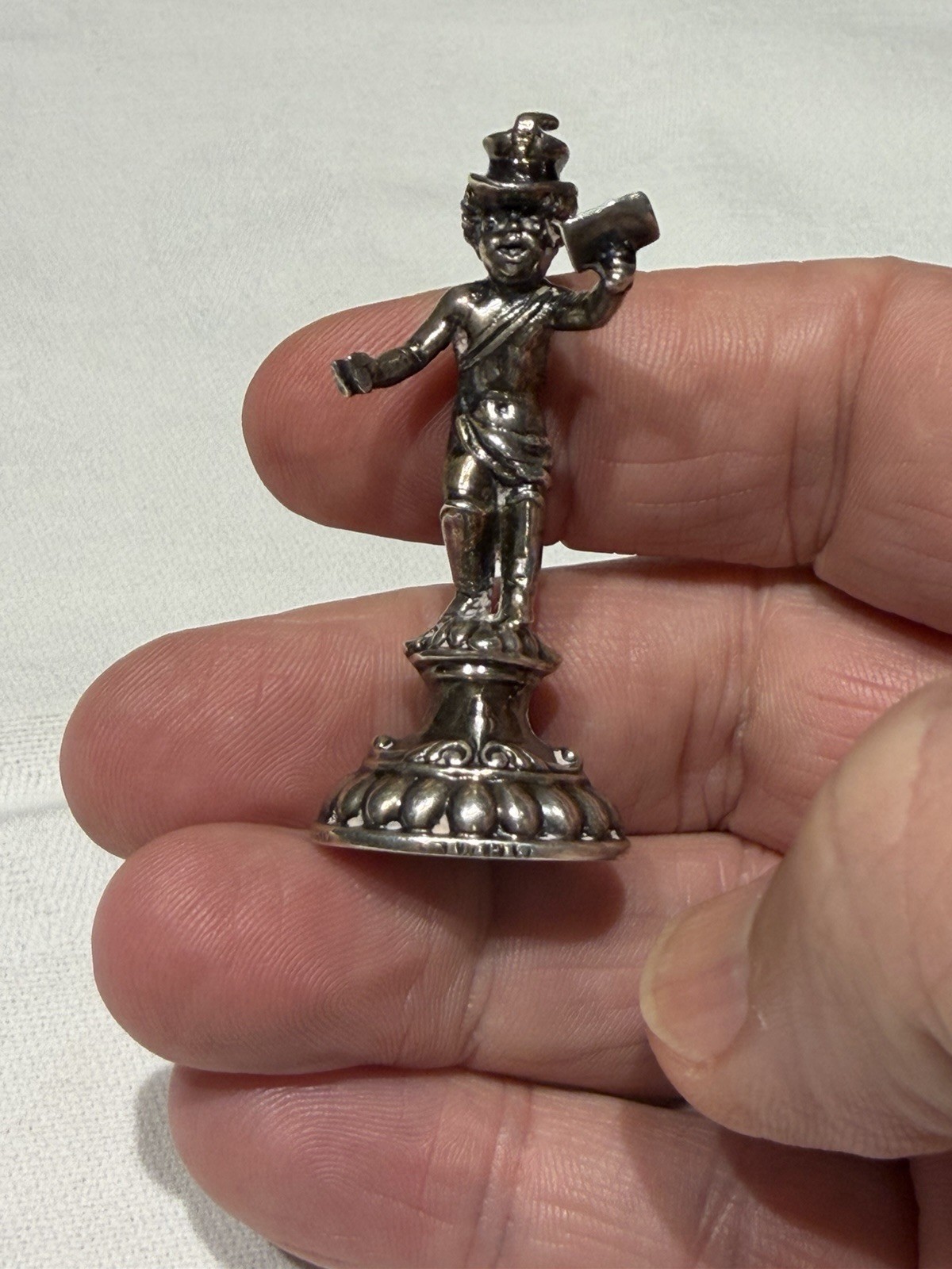 Antique Sterling Silver Desk Seal Victorian Figural Postman London c1900