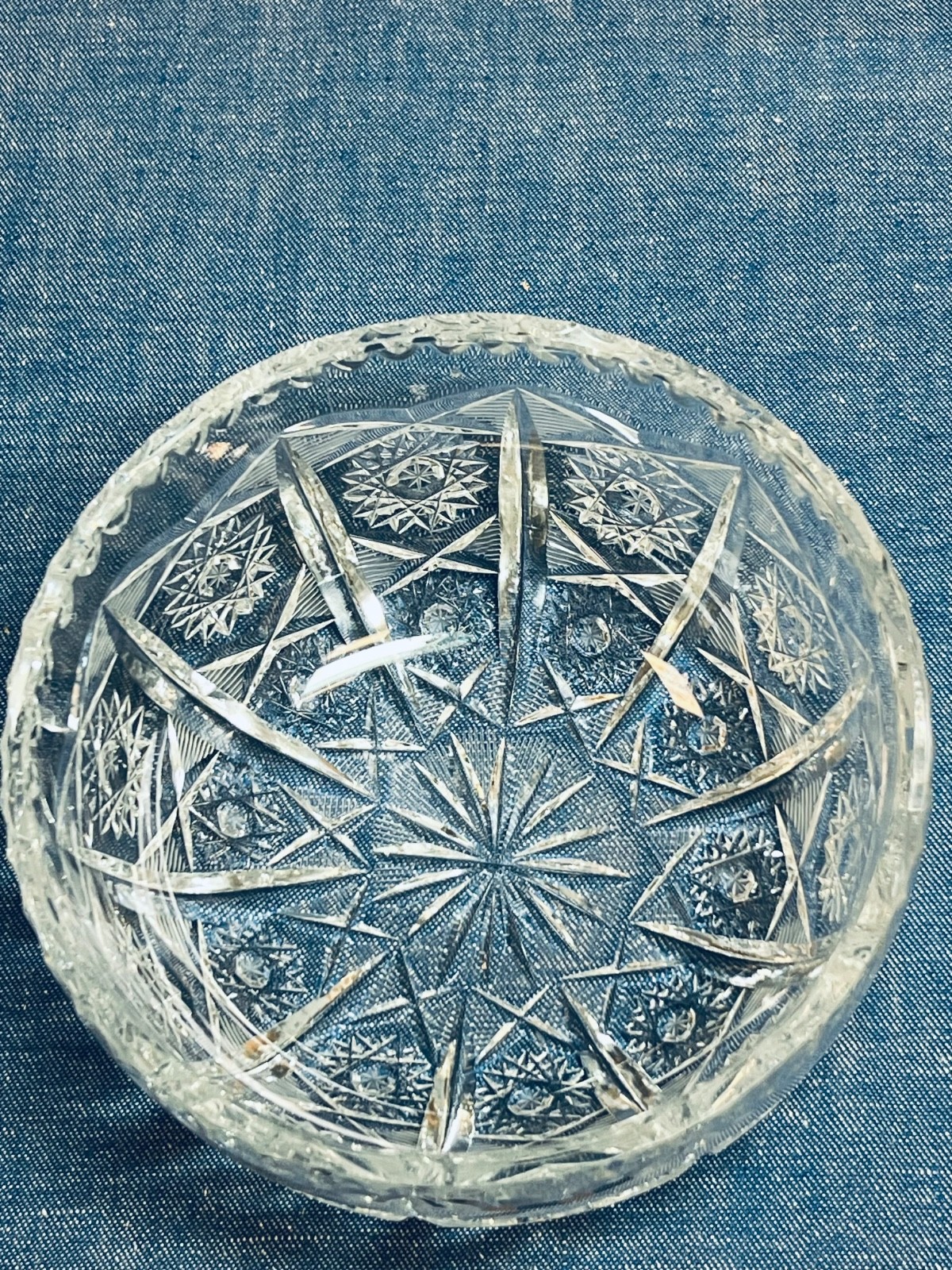Antique American Brilliant Period Czech Crystal Bowl 6″