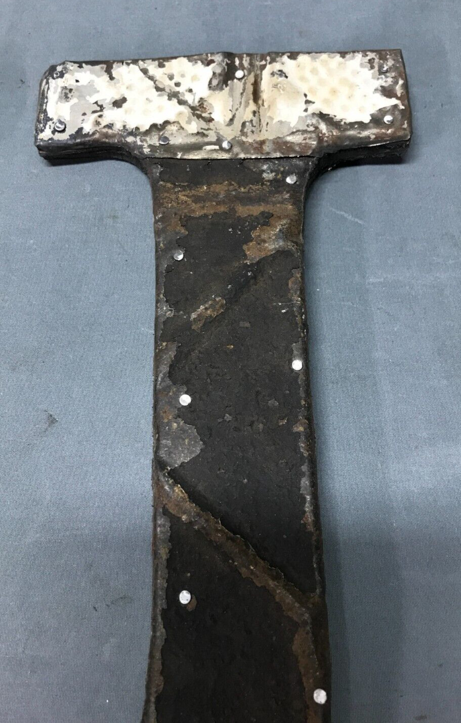 Decorative Salvage Tin Ceiling 12″ Patchwork Metal VTG Letter U Old 299-25B