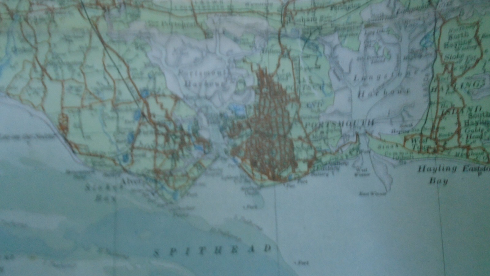 0.5″ 1911 OS Map Southampton Gosport Salisbury Ryde Shanklin Godshill Brownsea