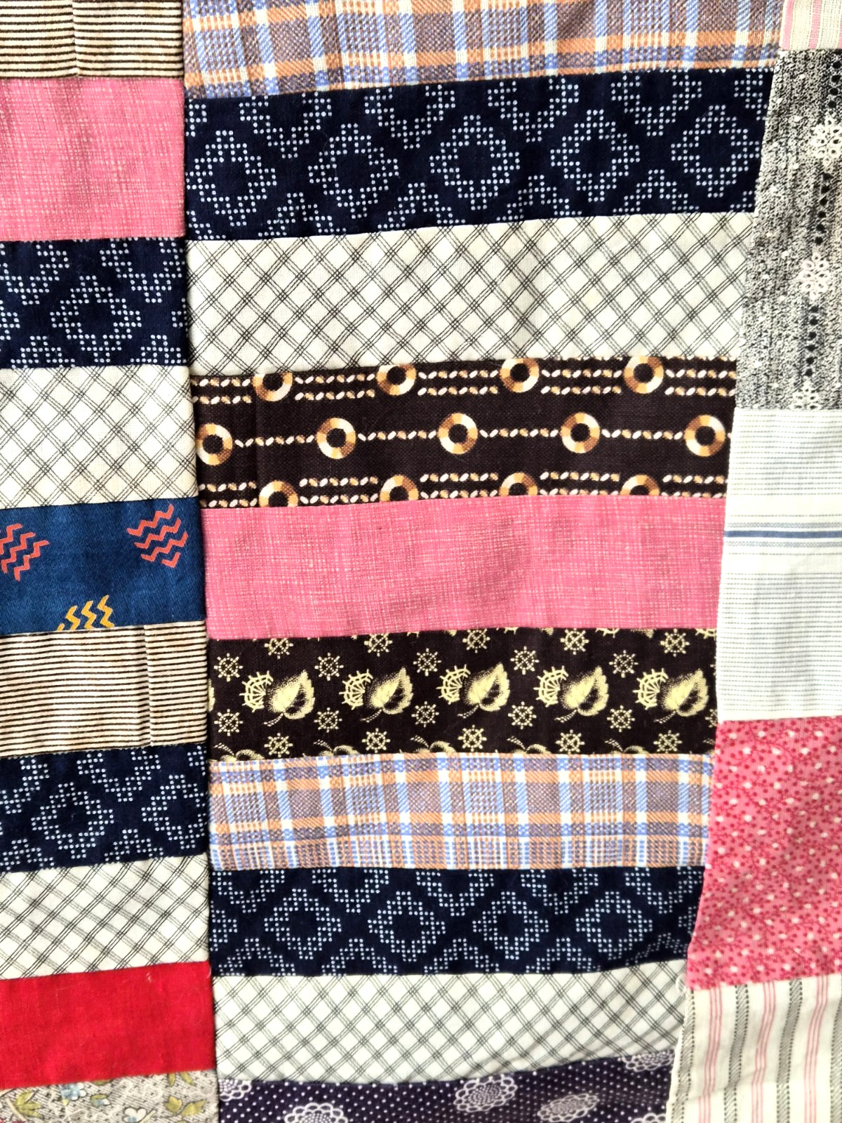Clean and Crisp Antique Circa 1900 Unused Quilt Top….Great Picnic Tablecloth!