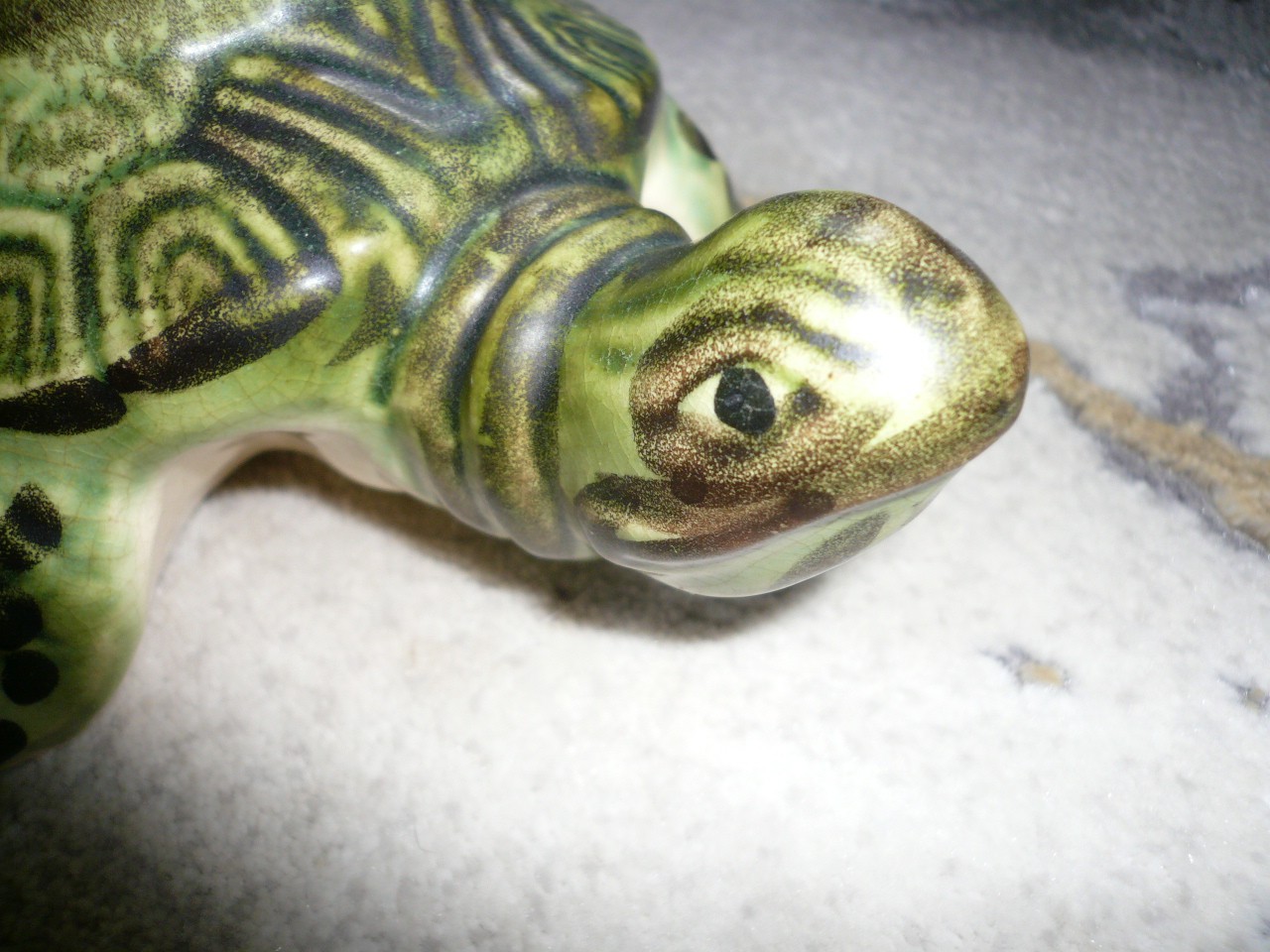 BRUSH McCOY ART DECO GARDEN POTTERY FABULOUS OLD TURTLE PLANTER 7 1/2″ LONG