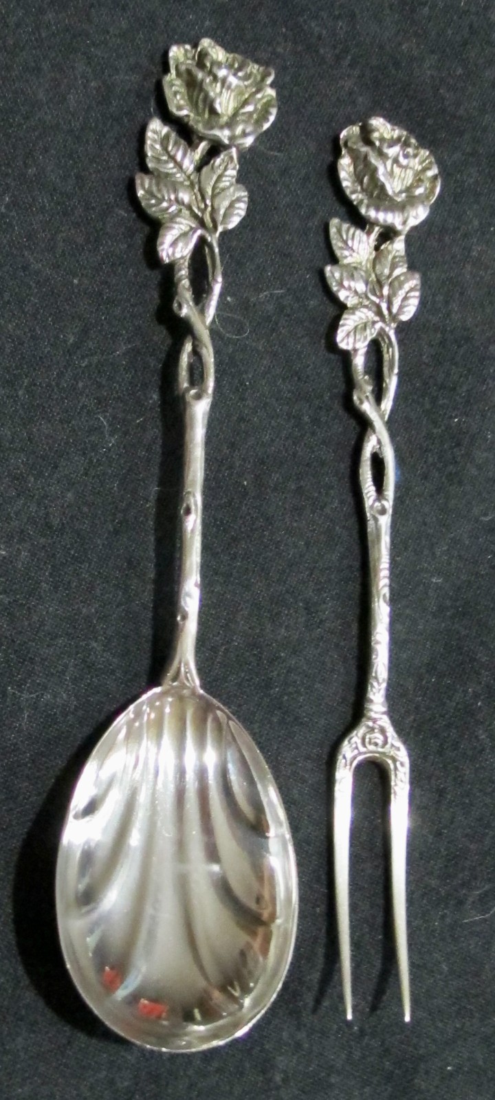 Vtg GERMAN .835 Silver CB-CHRISTOPH BACH-Hildesheimer Rose Fork & Spoon