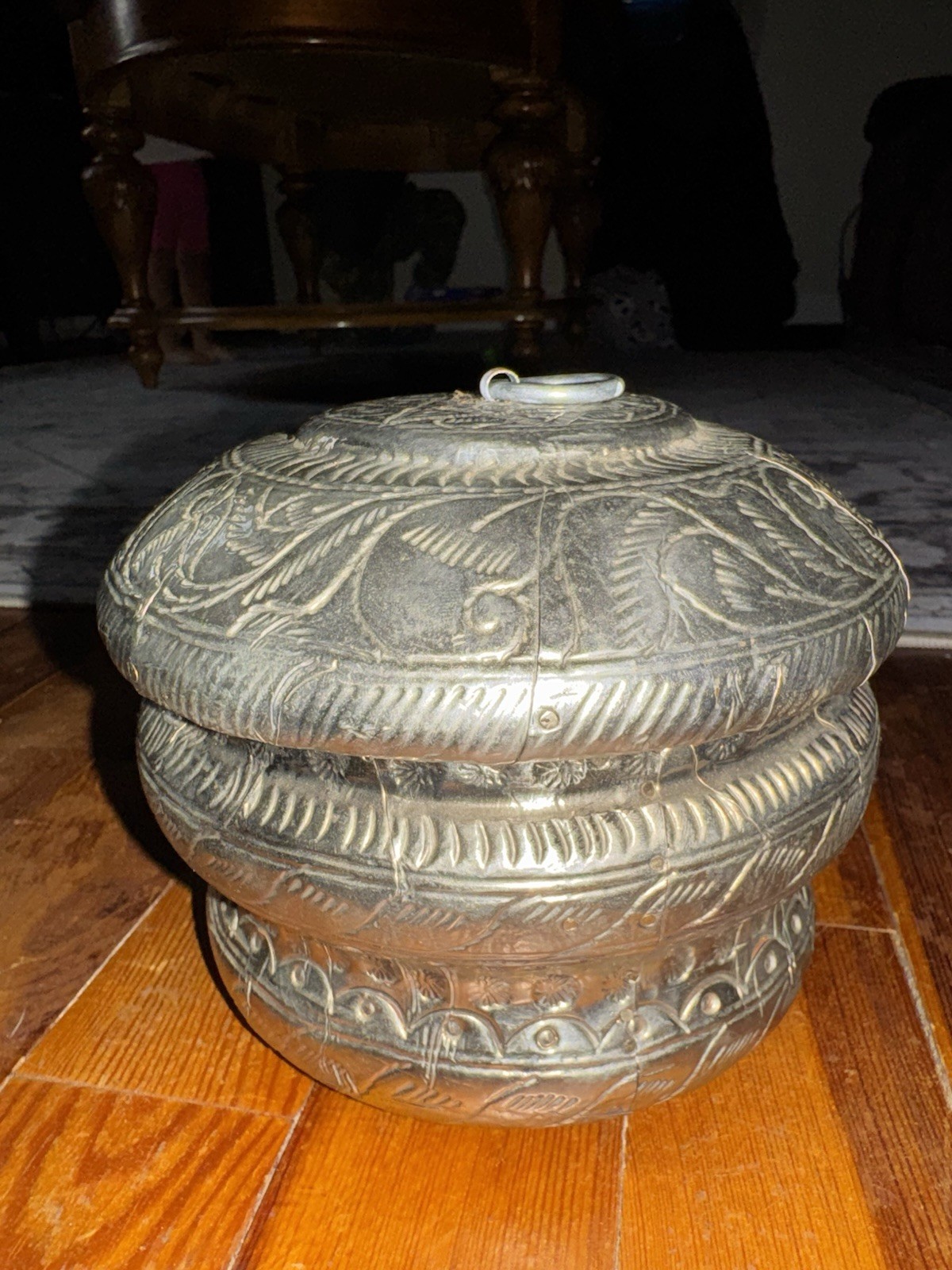 Antique Intricate Tibetan Silver Hammerwork Ritual & Spiritual Offering Bowl