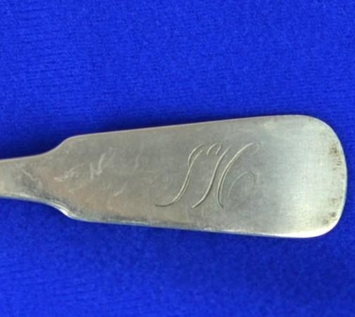 WHEELER, BROOKS & CO. COIN SILVER SPOON – LIVONIA NY c1835 – 13.4 GRAMS – 5 3/4″