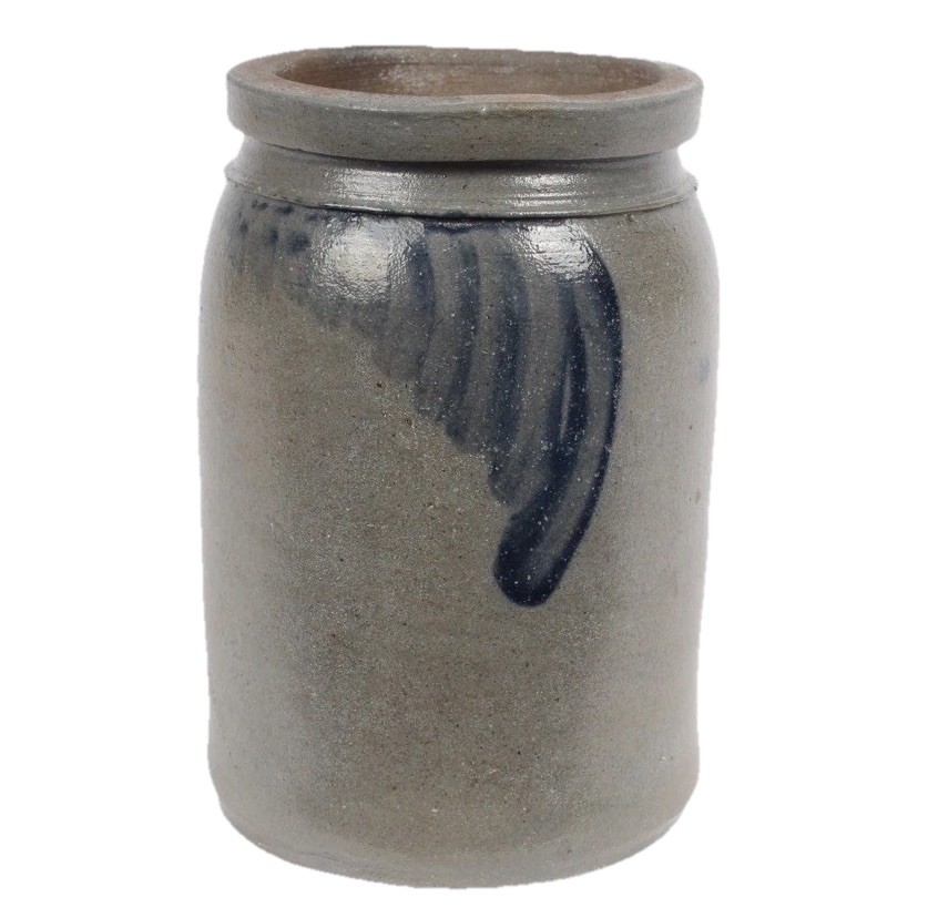 DAVID PARR – Salt Stoneware Jar Comma Vining, att. Parr Richmond, Virginia Swag