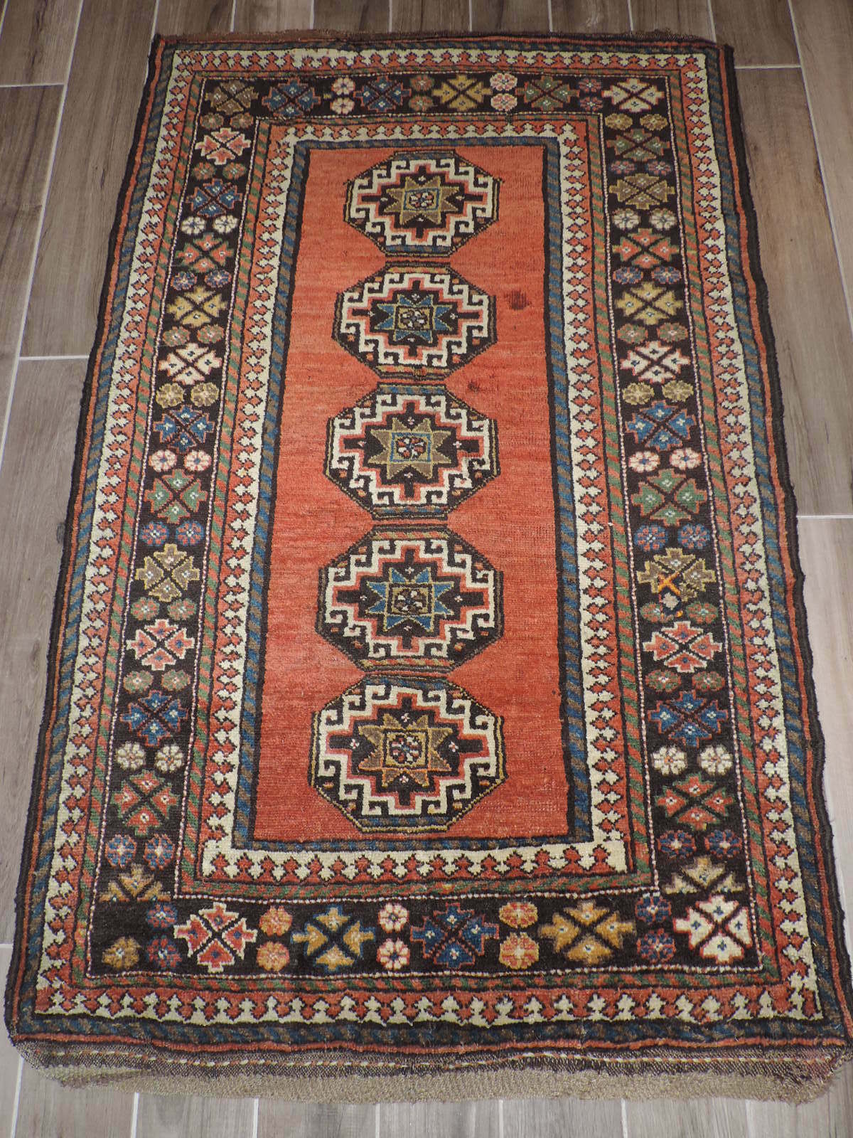 4x6ft. Antique Handmade Kurdish Wool Rug