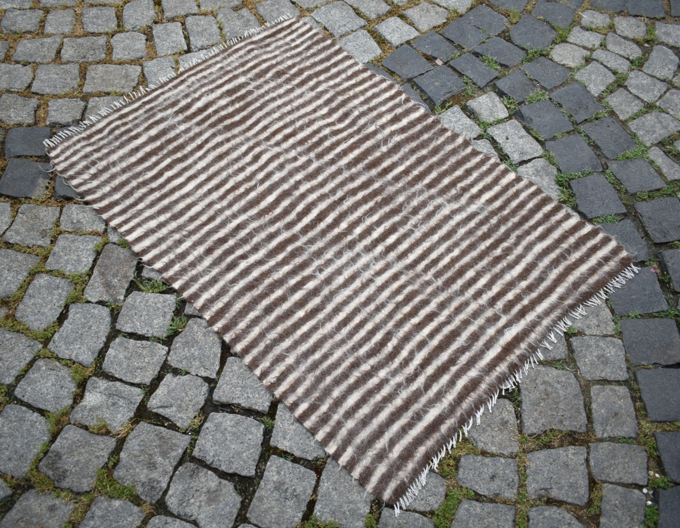 Vintage Angora Mohair Rug 28” x 41” East Anatolian Goat Hair Kilim NO DYE Rug
