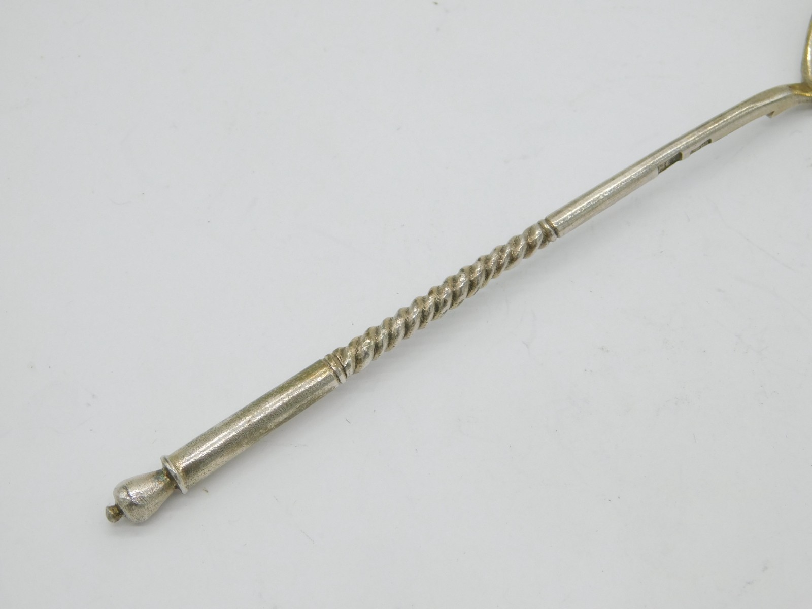 19th Century Russian Imperial .84 Silver Gilt Floral Pattern Teaspoon Antique