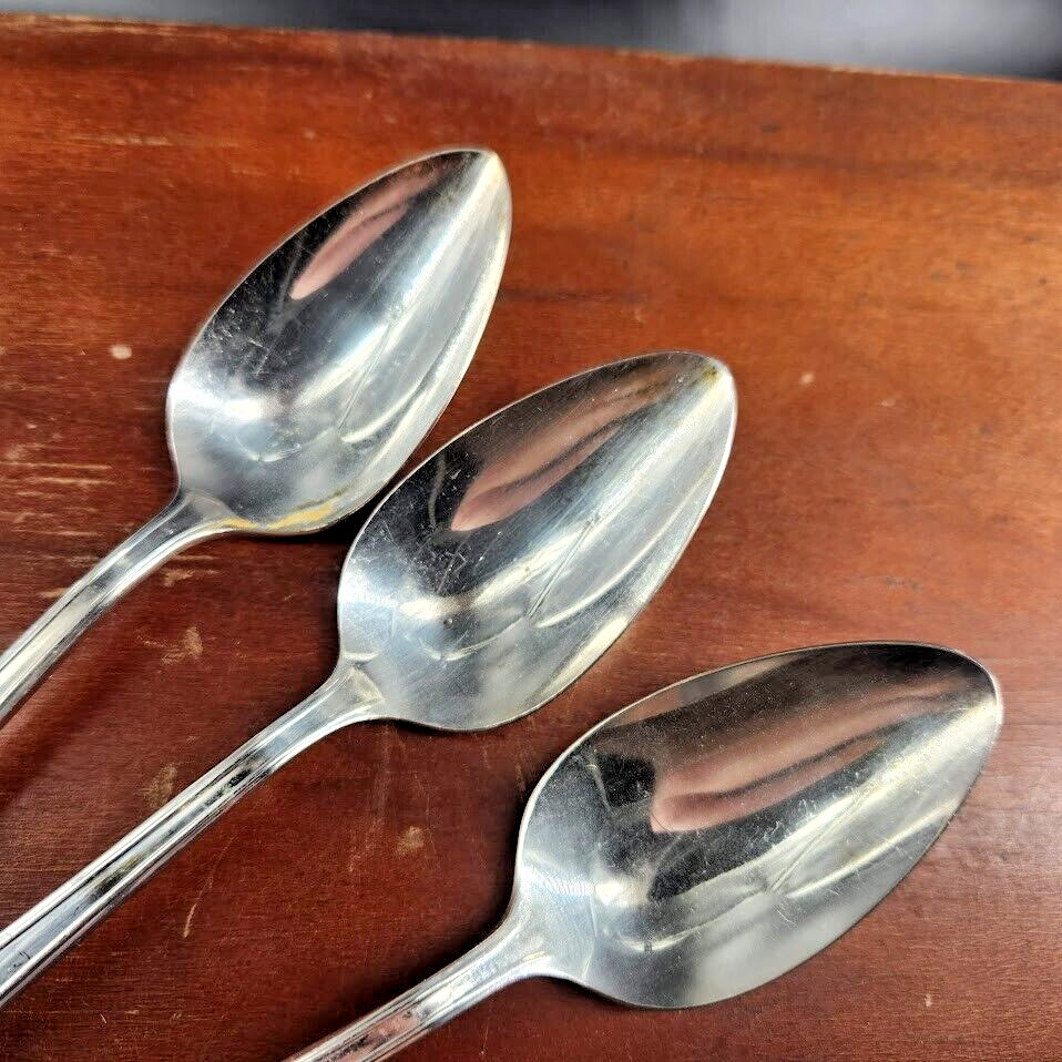 6 Oneida Longchamps Chaumont Serving Spoon Tablespoon Silverplate 1935 flatware