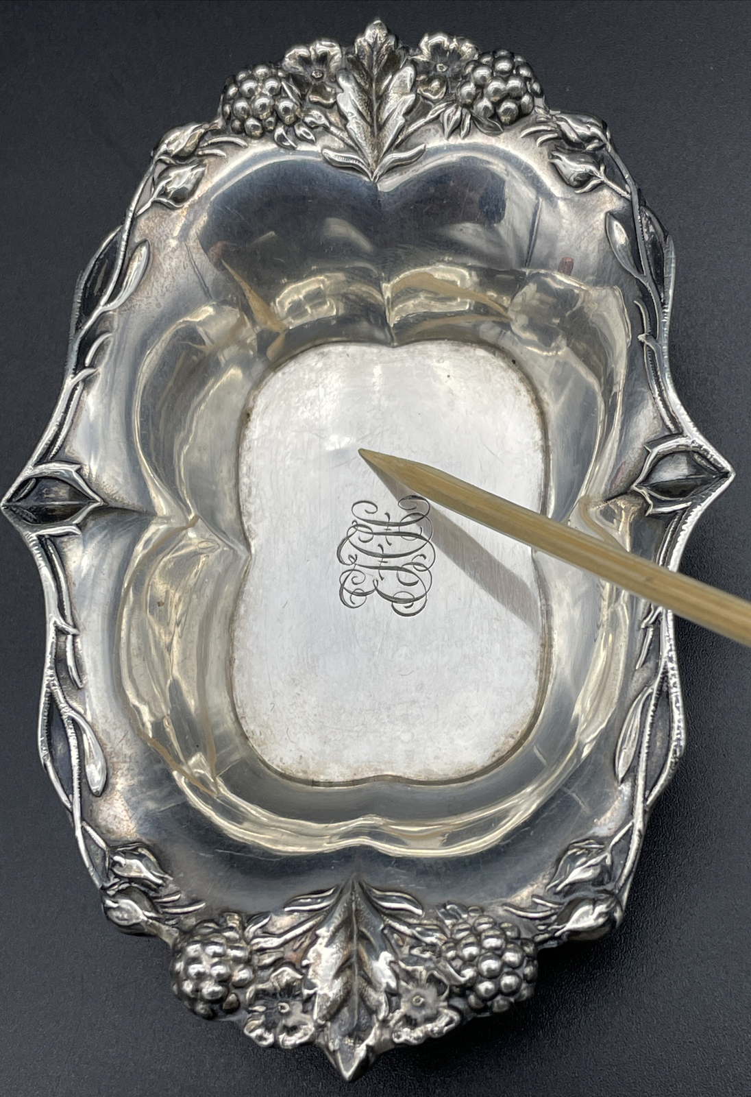 Tiffany Sterling Silver Candy / Nut Dish Blackberry